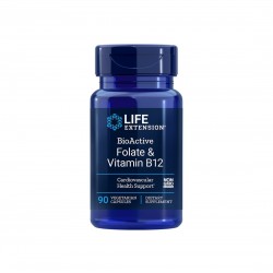 Фолиева киселина и Витамин В12 (BioActive Folate & Vitamin B12), 90 капсули