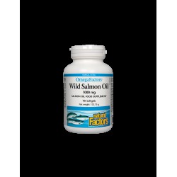 Wild Salmon Oil / Дива сьомга (масло) 1000 mg х 90 софтгел капсули Natural Factors