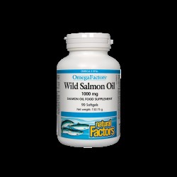 Wild Salmon Oil / Дива сьомга (масло) 1000 mg х 90 софтгел капсули Natural Factors