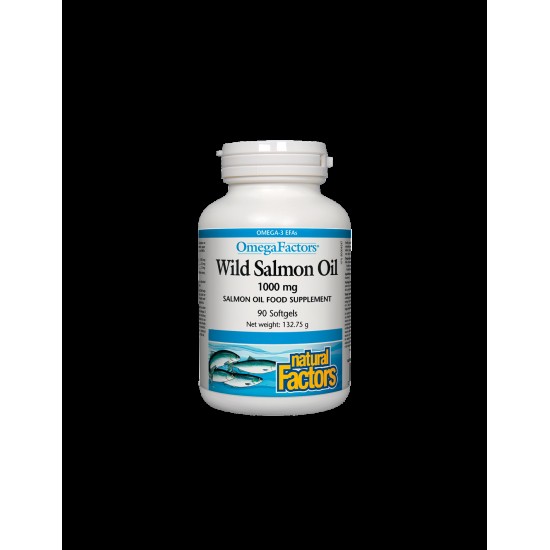 Wild Salmon Oil / Дива сьомга (масло) 1000 mg х 90 софтгел капсули Natural Factors