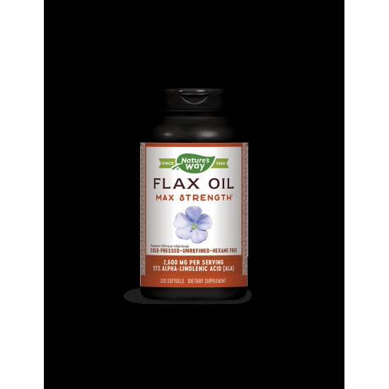 Flax Oil Max Strenght 57% ALA/ Ленено масло 1300 mg х 200 капсули Nature’s Way