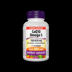 CoQ10 & Omega-3/ Коензим Q10 100 mg + Omega-3 450 mg x 45 софтгел капсули