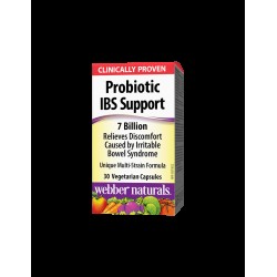 Probiotic IBS Support/ Пробиотик IBS 4 щама, 7 млрд. активни пробиотици х 30 капсули Webber Naturals