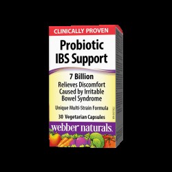 Probiotic IBS Support/ Пробиотик IBS 4 щама, 7 млрд. активни пробиотици х 30 капсули Webber Naturals