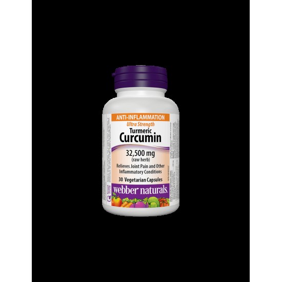 Turmeric Curcumin Ultra Strength / Куркума и черен пипер, 32 500 mg, 30 капсули Webber Naturals