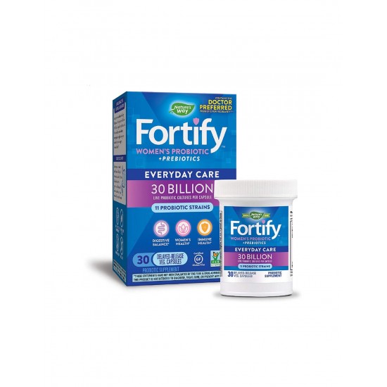 Fortify™ Womens Probiotic+ Prebiotics / Пробиотик за жени, 30 милиарда активни пробиотици, 30 капсули със забавено освобождаване Nature’s Way