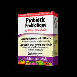 Probiotic 80 billion / Пробиотик, 80 млрд. активни пробиотици, 20 капсули Webber Naturals