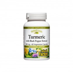 Тurmeric with Black Pepper Extract - Куркума 300 mg + Черен пипер, 60 капсули Natural Factors