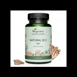 Natural B12 BIO aus Shiitake/ Витамин В12 (от био медицински гъби шийтаке), 60 капсули, 100% Vegan Vegavero