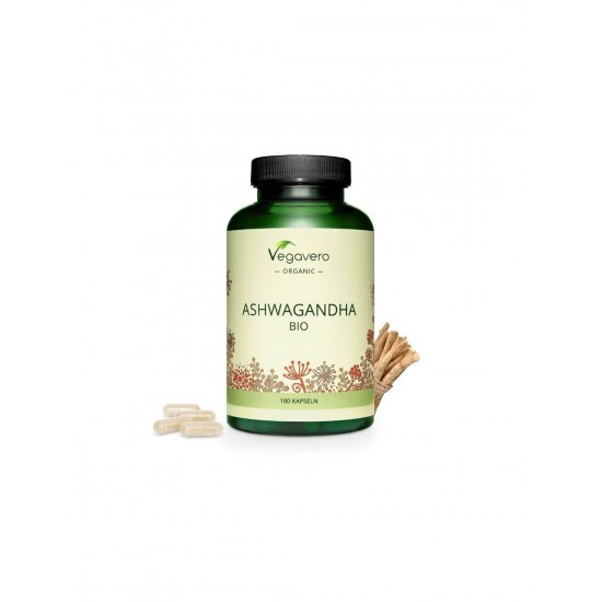 Ashwagandha BIO/ Био Ашваганда, 180 капсули, 100% Vegan Vegavero