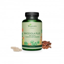 Rhodiola Plus mit Fo-Ti + Sibirischer Ginseng/ Златен корен + Фо-ти и Сибирски женшен, 120 капсули, 100% Vegan