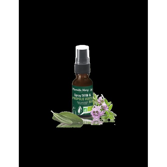 Spray Thym & Propolis Verte BIO / Спрей за гърло с мащерка, зелен прополис и градински чай, 20 ml Famille Mary