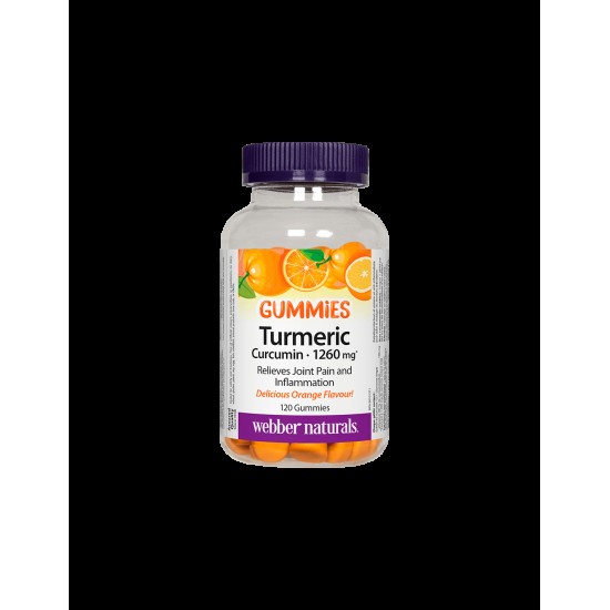 Turmeric Curcumin Gummies / Куркума, 120 желирани таблетки с вкус на портокал Webber Naturals