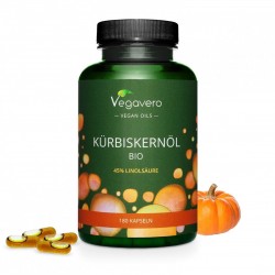 Кürbiskernöl Bio/ Масло от био тиквено семе, 180 капсули, 100% Vegan Vegavero