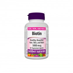 Biotin / Биотин, 5000 mcg, 60 капсули Webber Naturals