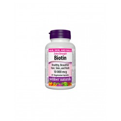 Biotin Extra Strength / Биотин екстра сила, 10000 mcg, 45 капсули Webber Naturals