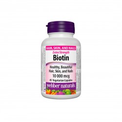 Biotin Extra Strength / Биотин екстра сила, 10000 mcg, 45 капсули Webber Naturals