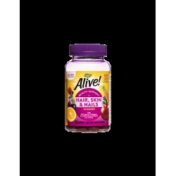 Alive! Hair, Skin & Nails Multivitamin Gummy Premium Formula / Алайв! Коса, кожа и нокти - премиум формула, 60 желирани таблетки Nature’s Way