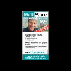 MultiSure® Men 50+ / Мултивитамини за мъже 50+ (с лутеин, ликопен и сао палмето), 80 капсули