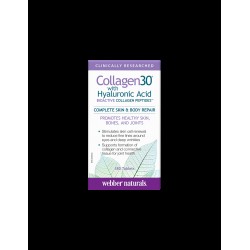 Collagen30® with Hyaluronic Acid / Колаген (биоактивни колагенови пептиди) с хиалуронова киселина, 180 таблетки Webber Naturals