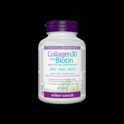 Collagen30® with Biotin / Колаген (биоактивни колагенови пептиди) с биотин, 120 таблетки Webber Naturals