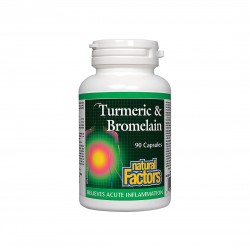 Turmeric & Bromelain - Куркума и Бромелаин, 90 капсули Natural Factors