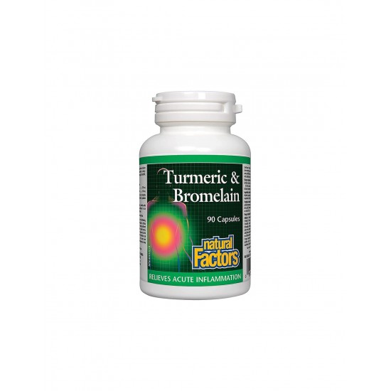 Turmeric & Bromelain - Куркума и Бромелаин, 90 капсули Natural Factors