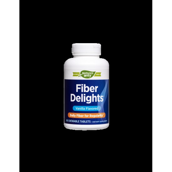 Fiber Delights - Микс от фибри за отслабване и детоксикация, 60 дъвчащи таблетки Nature’s Way