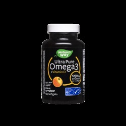 Ultra Pure Omega-3 + Vitamin D3- Ultra Pure Омега-3 1250 mg + Витамин D3 1000 IU, 60 софтгел капсули Nature’s Way