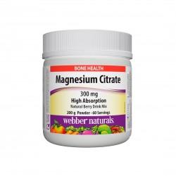 Magnesium Citrate - Магнезий цитрат с висока абсорбация 300 mg, 200 g прах с вкус на горски плодове Webber Naturals