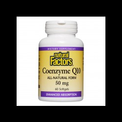 Coenzyme Q10 All-Natural Form - Коензим Q10 (Антиоксидант и кардиопротектор), 50 mg, 60 софтгел капсули Natural Factors