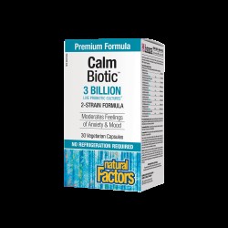 Calm Biotic® - Пробиотик срещу стрес и нервен стомах 3 млрд. активни пробиотици, 2 щама, 30 капсули Natural Factors