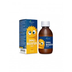 Immu Booster Liquid - Имуностимулиращ сироп за деца с бета глюкани, цинк + витамин С и D3, 150 ml, с вкус на ябълка