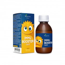 Immu Booster Liquid - Имуностимулиращ сироп за деца с бета глюкани, цинк + витамин С и D3, 150 ml, с вкус на ябълка