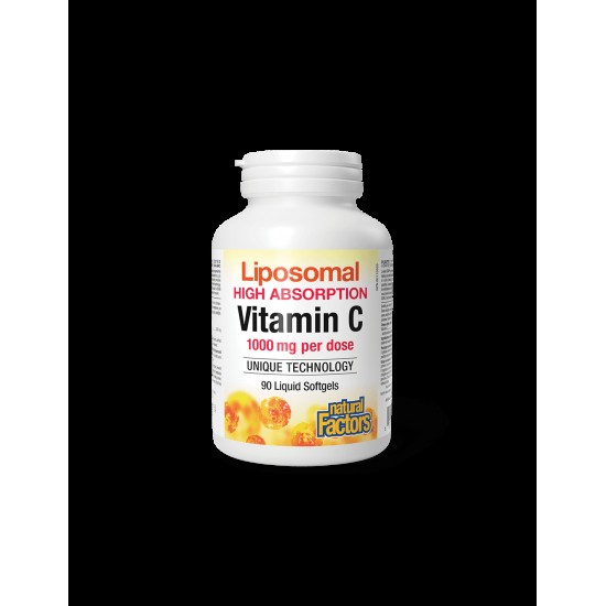 Liposomal High Absoprtion Vitamin C - Липозомен витамин С 500 mg, 90 софтгел капсули Natural Factors