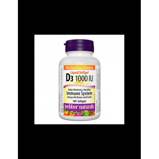 Vitamin D3 1000 IU - Витамин D3, 180 софтгел капсули