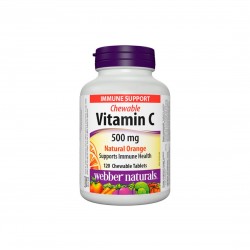 Chewable Vitamin C Natural Orange - Витамин С 500 mg, 120 дъвчащи таблетки с вкус на портокал Webber Naturals