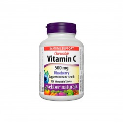 Chewable Vitamin C 500 mg - Витамин С 500 mg - 120 дъвчащи таблетки с вкус нa боровинки Webber Naturals