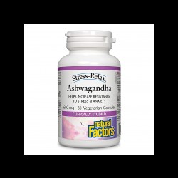 Ashwagandha - Ашваганда, 600 mg, 30 капсули Natural Factors