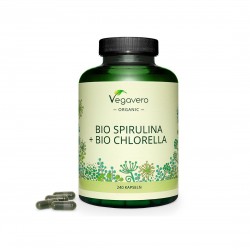 Био Спирулина + Хлорела - Bio Spirulina + Bio Chlorella, 240 капсули Vegavero