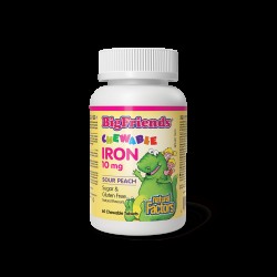 Желязо за деца - Big Friends®, 10 mg, 60 дъвчащи таблетки, с вкус на праскова Natural Factors