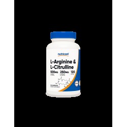 Тонус и енергия - Л-Аргинин + Л-Цитрулин  (L-Arginine + L-Citrulline), 550 mg + 250 mg/120 капсули Nutricost