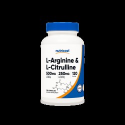 Тонус и енергия - Л-Аргинин + Л-Цитрулин  (L-Arginine + L-Citrulline), 550 mg + 250 mg/120 капсули Nutricost