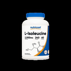 Мускулна маса и издръжливост - Л-Изолевцин (L-Isoleucine), 500 mg х 240 капсули Nutricost