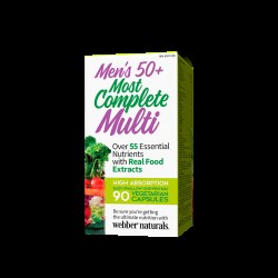 Мултивитамин за мъже 50+ - Мen’s Most Complete Multi 50+, 90 V капсули Webber Naturals