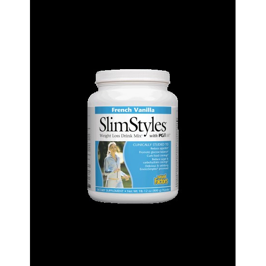 Поддържане на теглото - SlimStyles with PGX, 800 g прах с вкус на френска ванилияNatural Factors