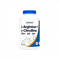 Тонус и енергия - Л-Аргинин + Л-Цитрулин (L-Arginine + L-Citrulline), 500 mg + 250 mg, 240 капсули