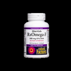 Rx Omega-3 Мини гелс, 500 mg (EPA 356 mg/ DHA 144 mg) х 60 софтгел капсули Natural Factors