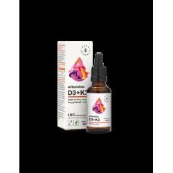 Кости и зъби - Витамин D3 + K2, 30 ml капки Aura Herbals